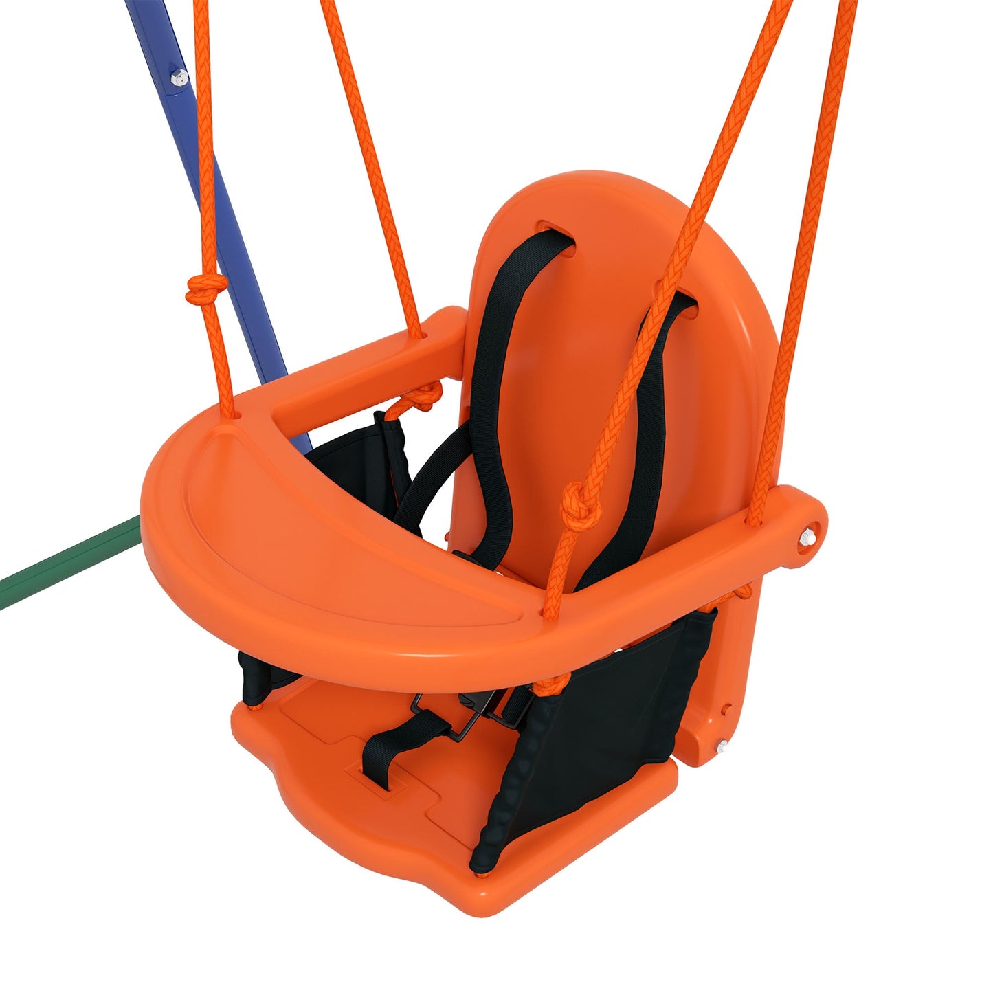 Kid Swing Set with Safety Harness for Baby, Kids 6 Months+, Heavy Duty Swing Set for Indoor/Outdoor, Backyard, Orange Gym Sets & Swings   at Gallery Canada