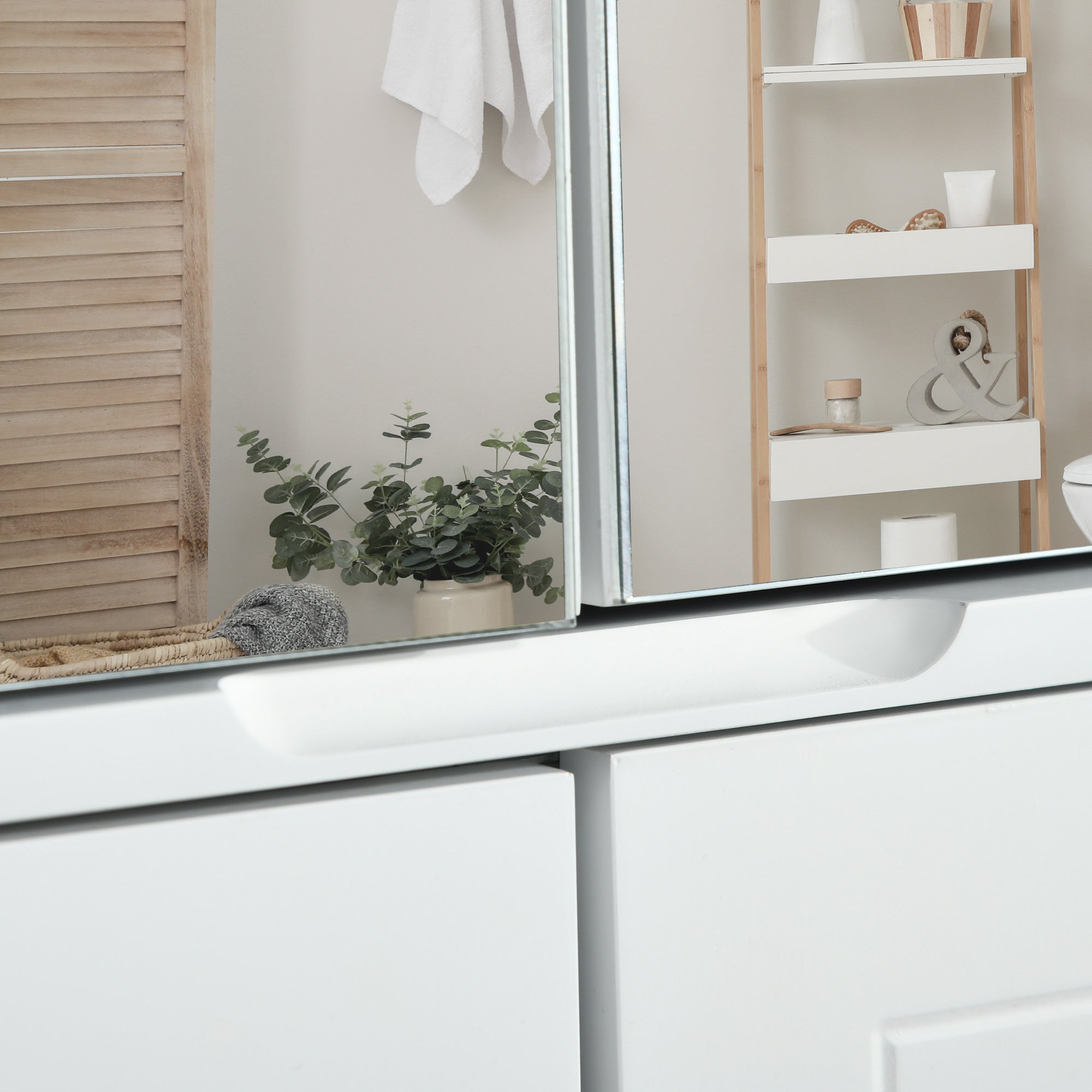 Bathroom Mirror Cabinet, Wall Mounted Medicine Cabinet, Storage Cupboard with Double Doors and Adjustable Shelf, White Mirror Medicine Cabinets   at Gallery Canada