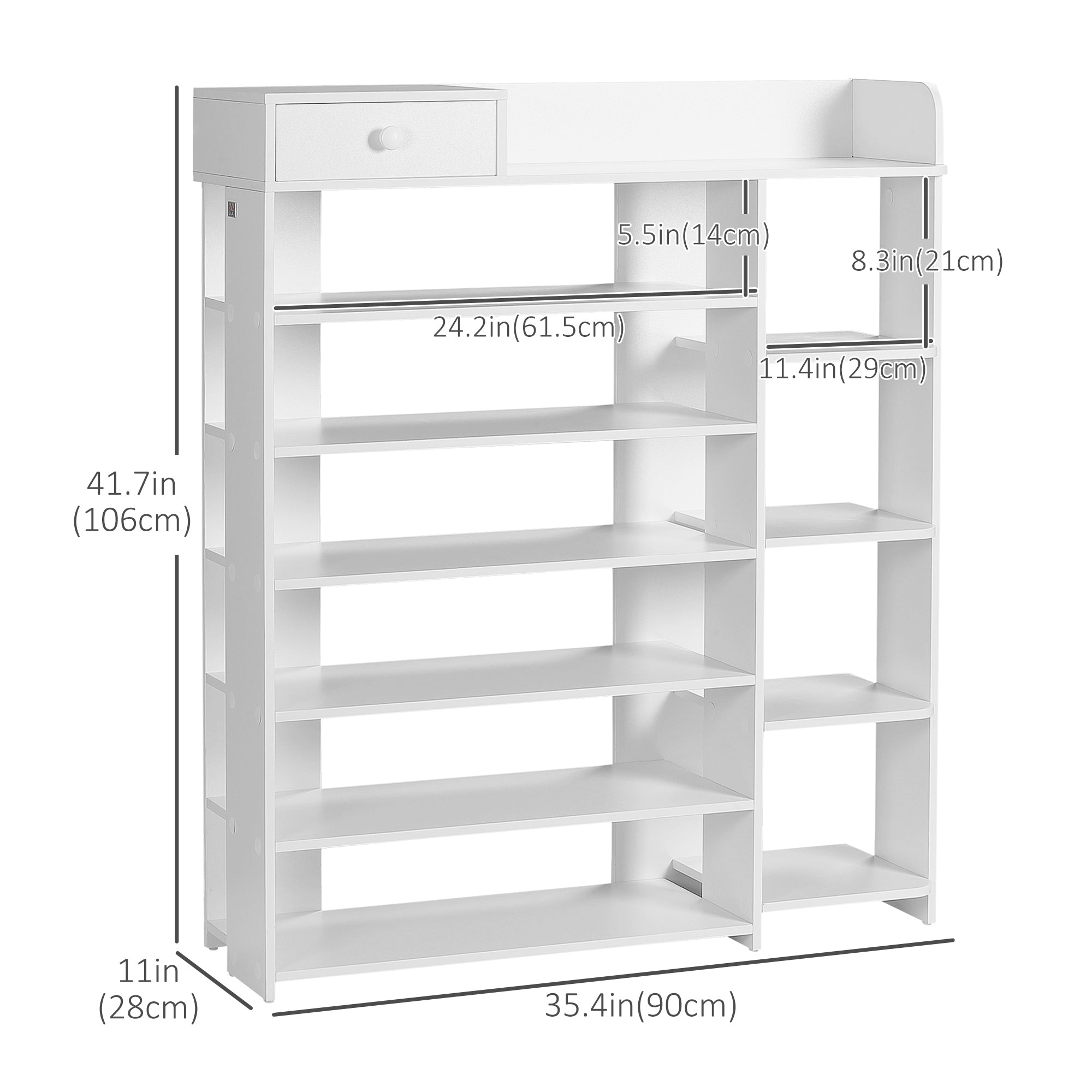 Shoe Rack Storage Shoe Organizer with Drawer, Boot Rack, for Entryway Closet Hallway, 35.4