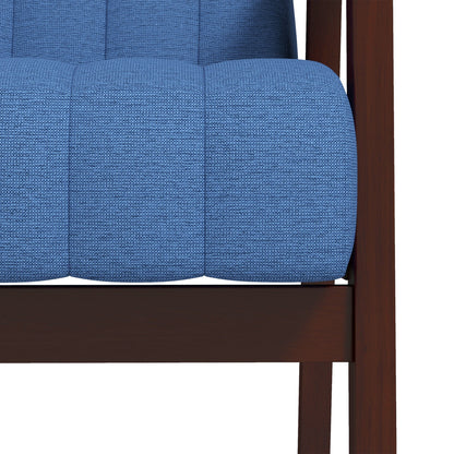 Upholstered Armchair, Modern Accent Chair with Wood Legs and Tufting Design for Living Room, Bedroom, Dark Blue Accent Chairs   at Gallery Canada