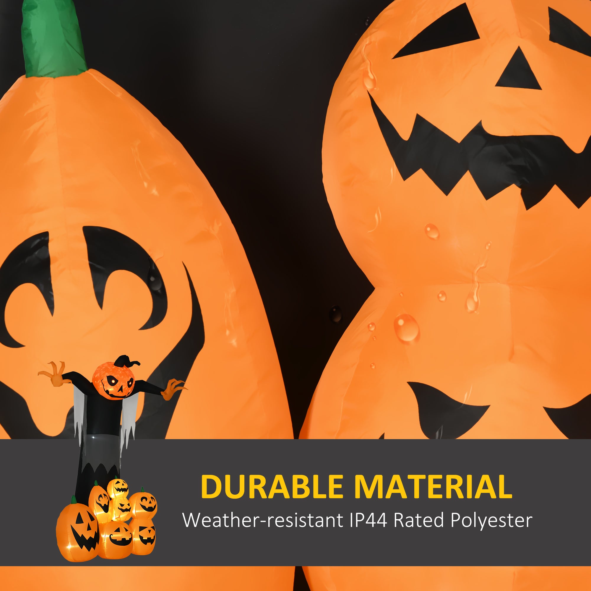 9ft Inflatable Halloween Decoration Pumpkin Ghost with Pumpkins, Blow-Up Outdoor LED Display for Lawn, Garden, Party Halloween Decorations   at Gallery Canada