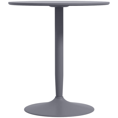 Modern Kitchen Table for 2, Round Dining Table with Steel Base for Living Room, Dining Room, Grey