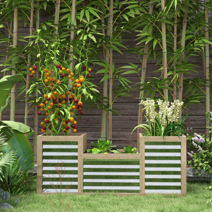 Metal and Wood Combined Planter Box, Raised Garden Beds, for Growing Flowers, Herbs and Vegetables Raised Garden Beds   at Gallery Canada