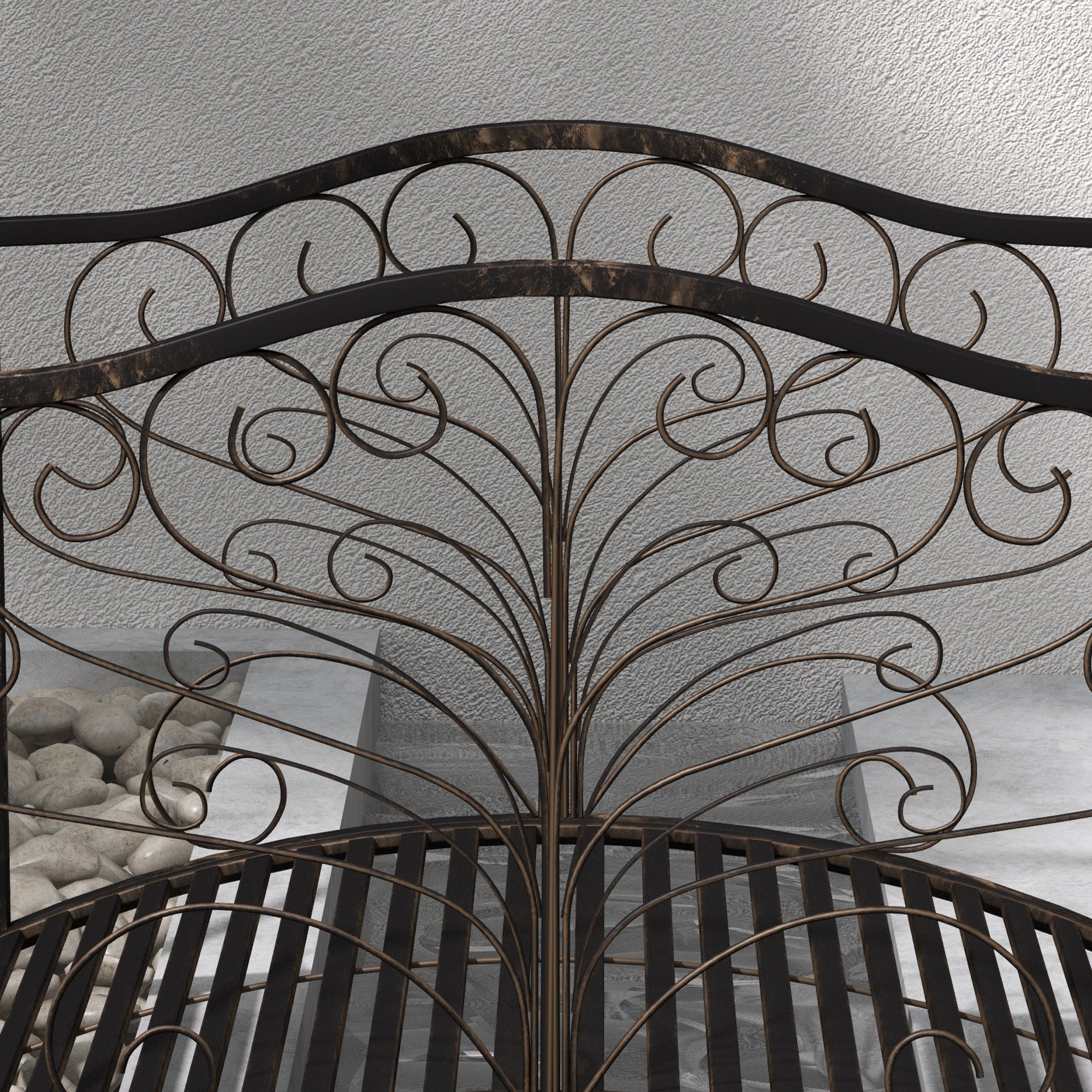 4FT Metal Garden Bridge Decorative Arc Bridge with Guardrails Black Bronze Garden Bridges at Gallery Canada