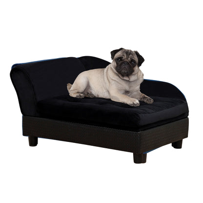 Pet Sofa Dog Couch Chaise Lounge Pet Bed with Storage Function Small Sized Dog Various Cat Sponge Cushioned Bed Lounge, Black Dog Sofas Black  at Gallery Canada