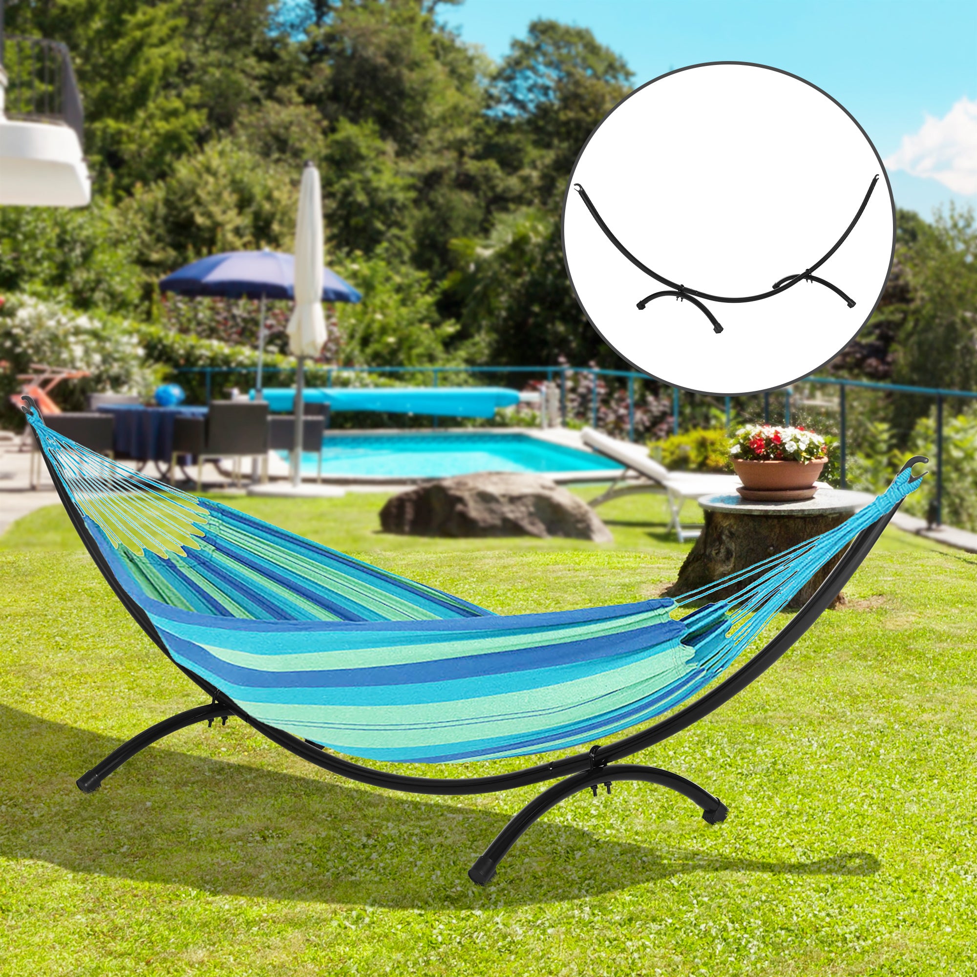 10' Hammock Stand with Steel Frame, Hammock Chair Stand Only for Garden, Camping, Picnic, Outdoor, Patio, Black Hammock Stands at Gallery Canada