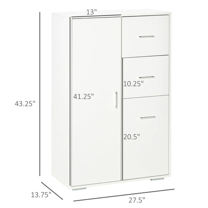 Storage Cabinet with 2 Drawers &; 2 Cabinet Free Standing Cupboard Chest, Sideboard Buffet Table for Living Room, White Storage Cabinets   at Gallery Canada