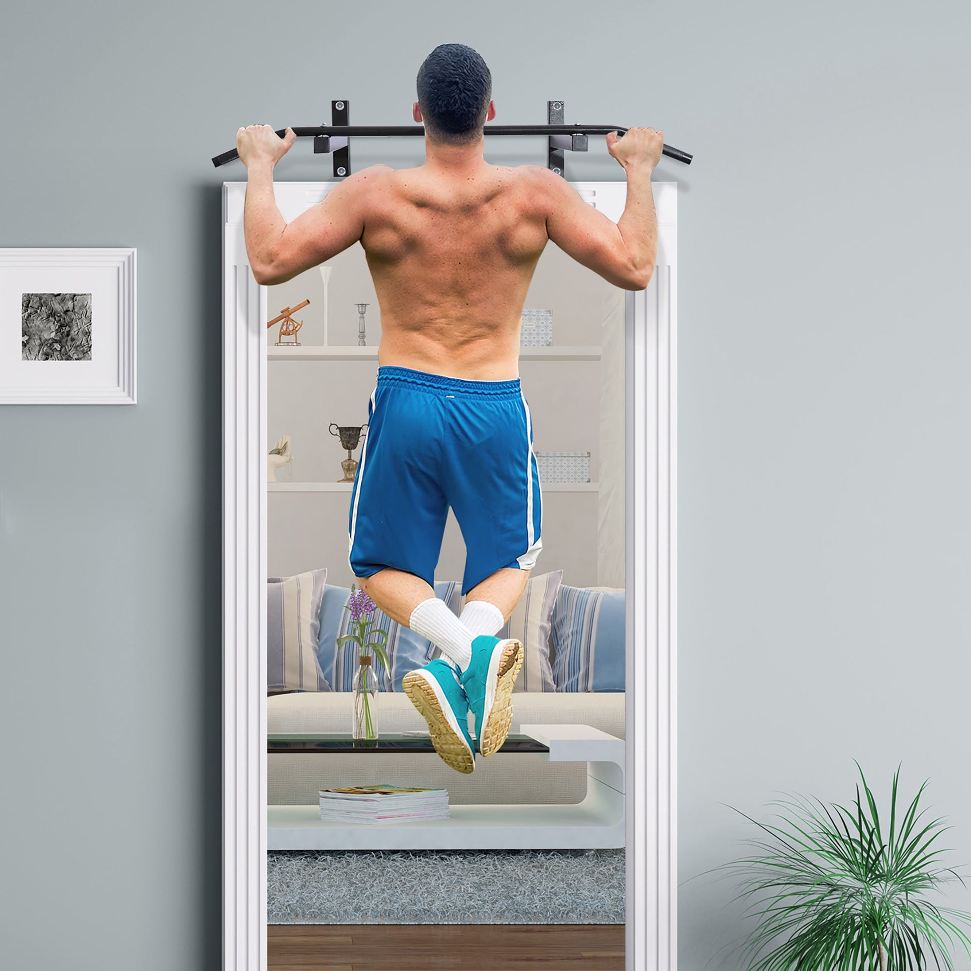 Wall Mount Chin Up Bar Upper Body Pull Up Training Workout Home Gym Exerciser Black Pull Up Bars   at Gallery Canada