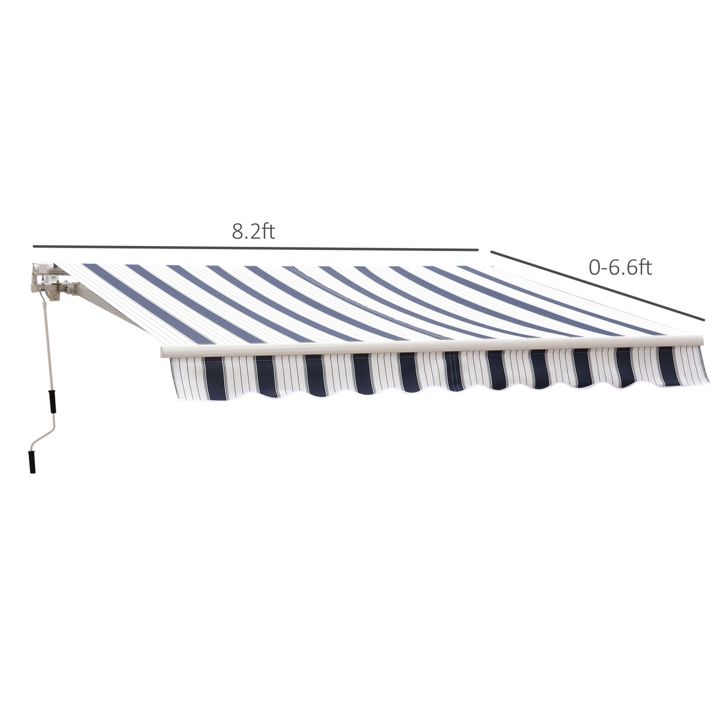 8' x 7' Retractable Patio Awning, UV & Water-Resistant, Aluminum Frame, Blue Deck Awnings   at Gallery Canada