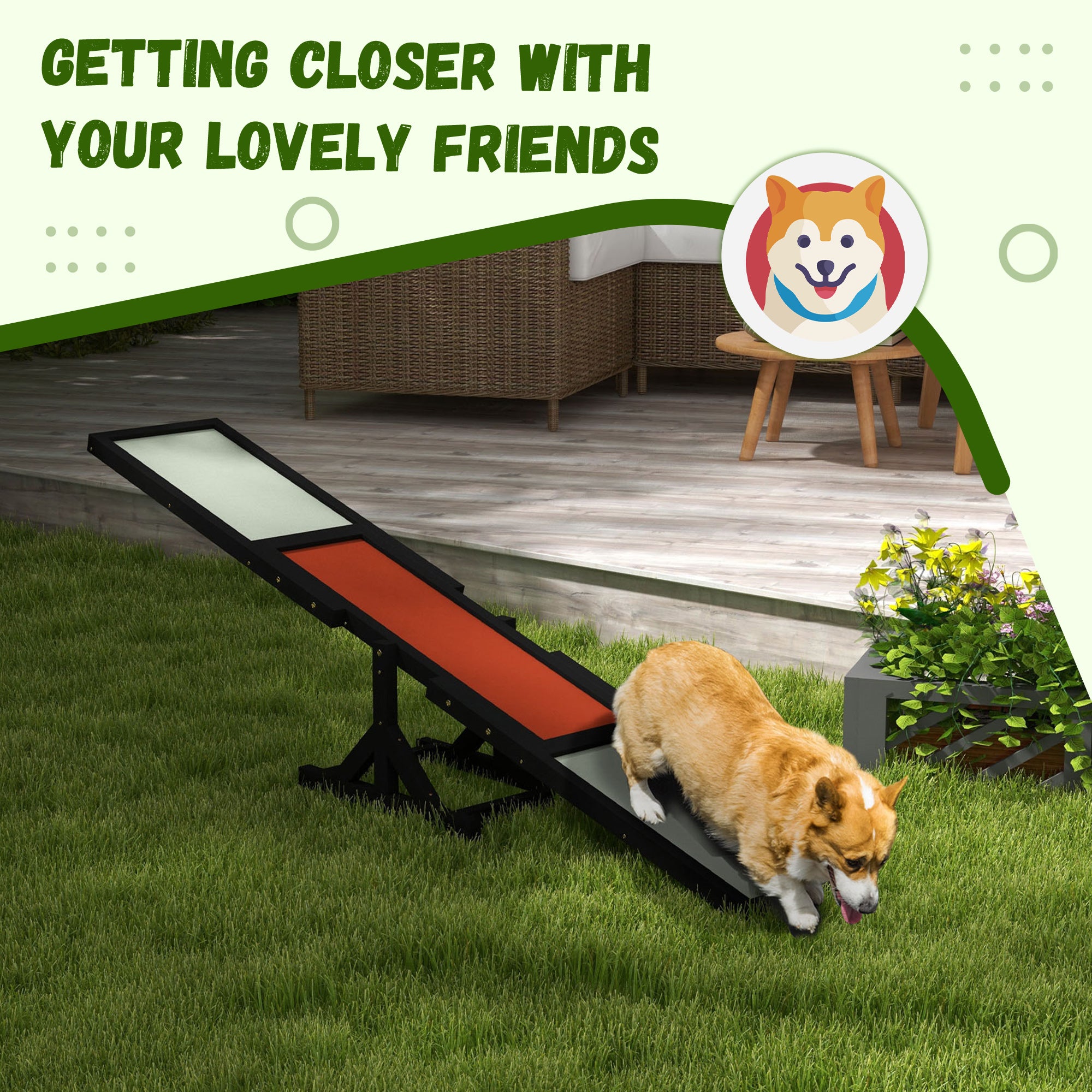 Wood Pet Seesaw, Dog Agility Training Equipment for Obedience Training, Weather Resistant, Black Dog Agility Training Equipment at Gallery Canada