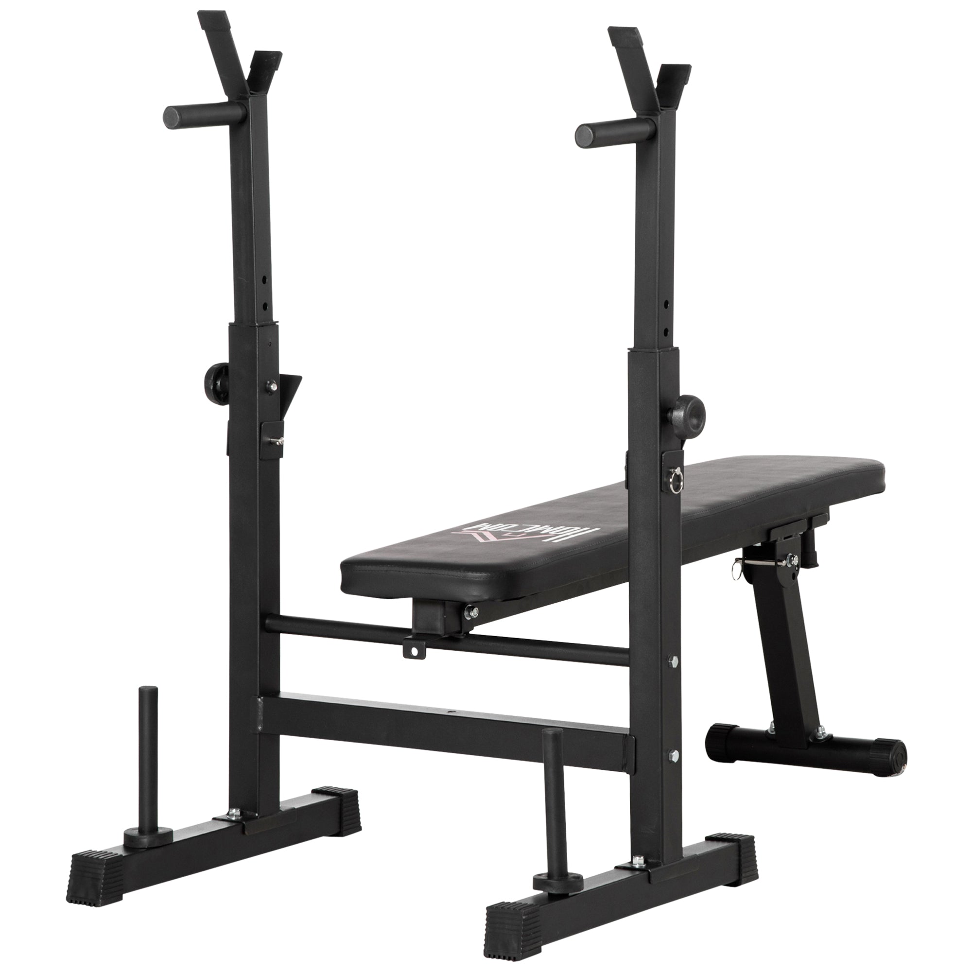 Adjustable Weight Bench, Foldable Bench Press with Barbell Rack and Dip Station for Home Gym, Strength Training Multiuse Workout Bench, Black Weight Benches Black at Gallery Canada