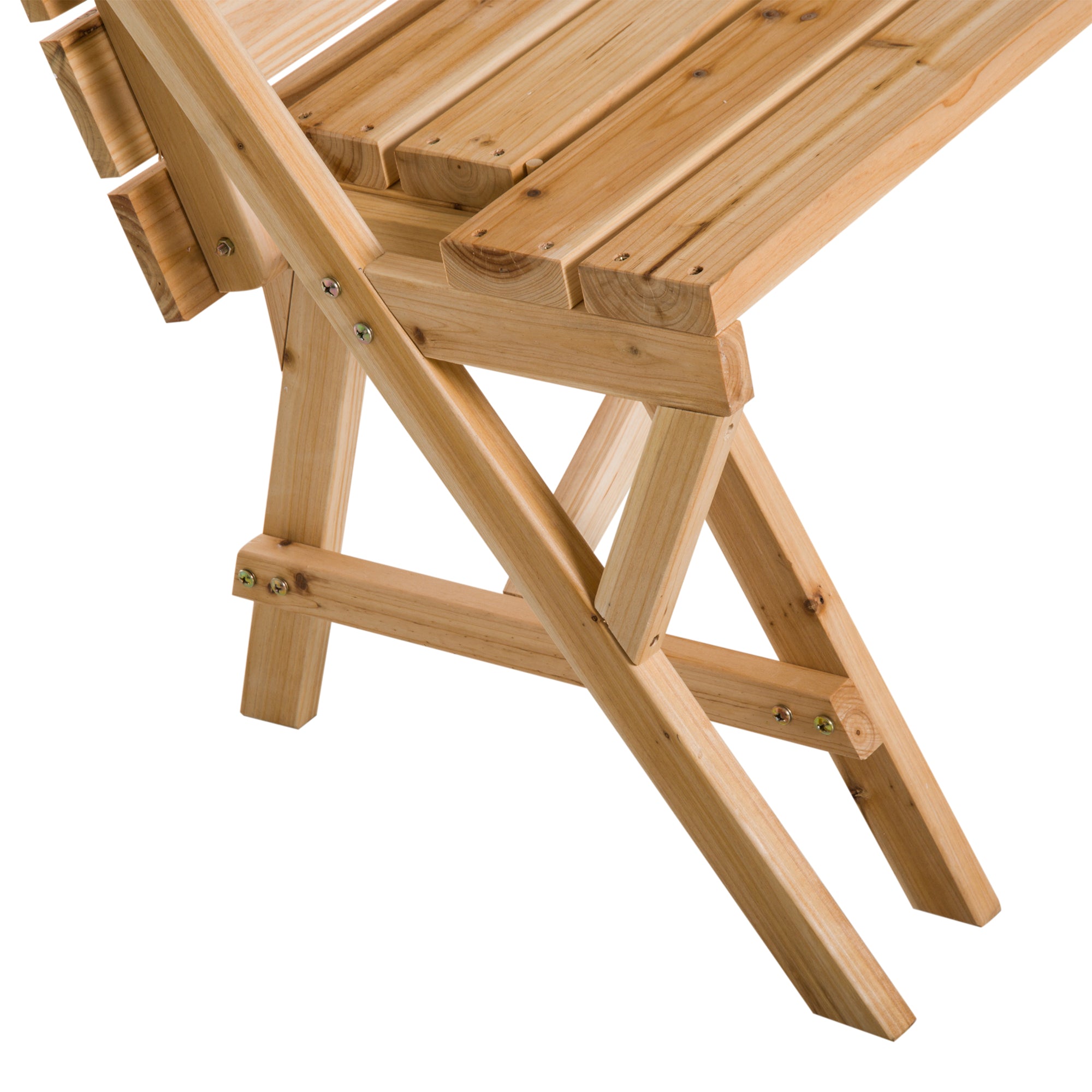 Patio Wooden Folding Picnic Table with Benches, Outdoor 2 in 1 Convertible Patio &; Garden Bench, Foldable Picnic Table with Umbrella Hole, Nature Outdoor Dining Sets at Gallery Canada