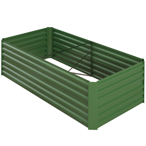 Galvanized Raised Garden Bed, Steel Outdoor Planters with Reinforced Rods, 71