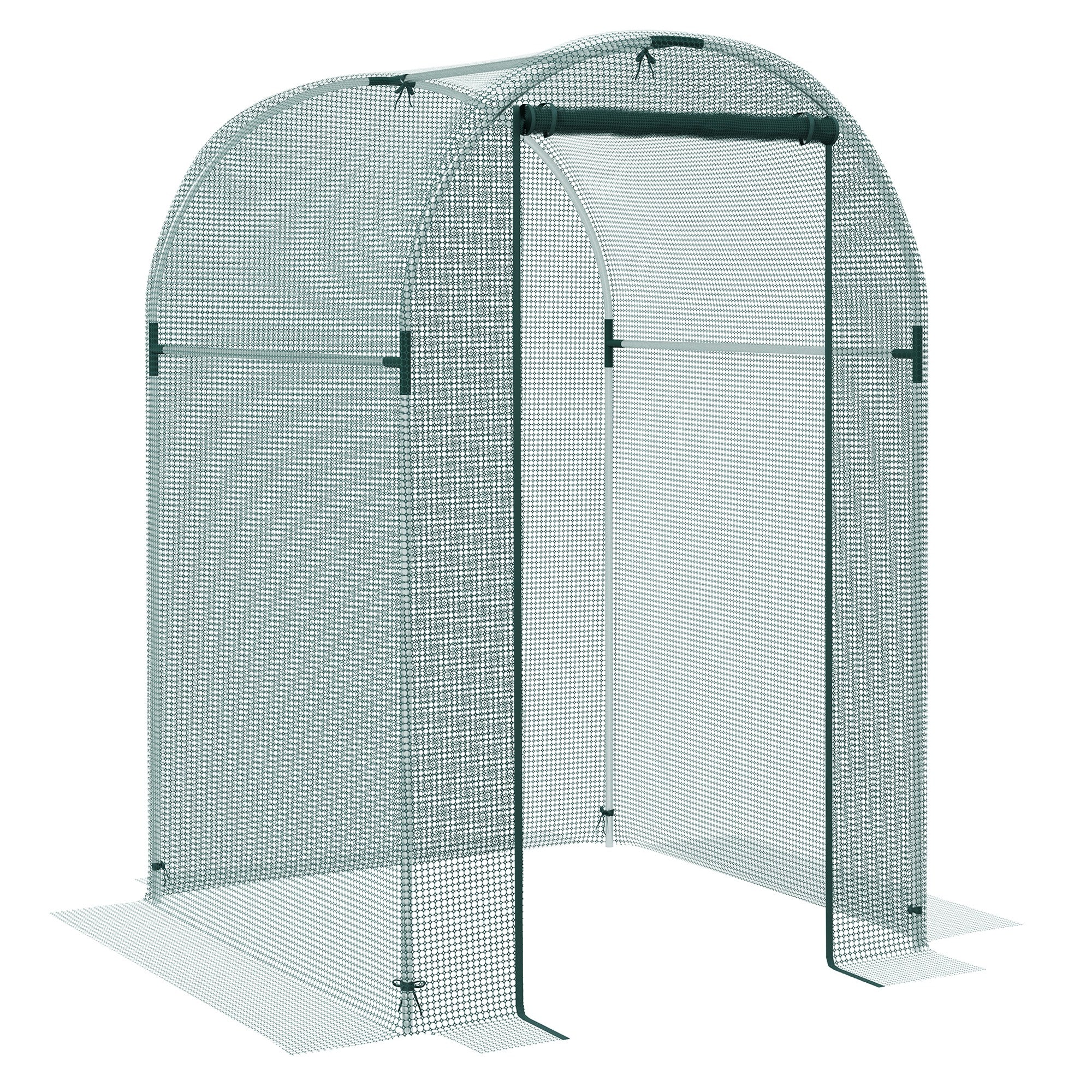 Galvanized Steel Crop Cage, Plant Protection Tent with Zippered Door, 4' x 4', Green Walk In Greenhouses at Gallery Canada