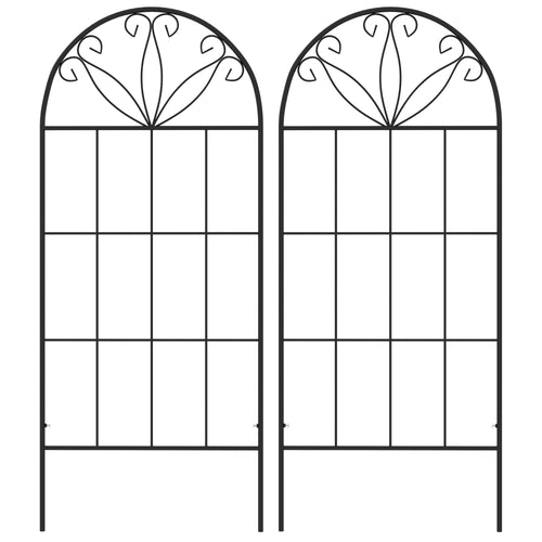 Metal Garden Trellis Pack of 2 for Climbing Plants, Arched Grid Trellis Panels, 20