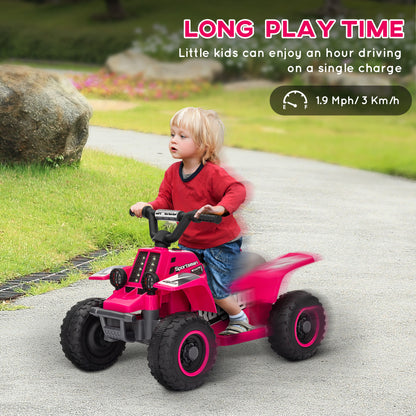 6V Kids ATV Quad, 4 Wheeler Battery Powered Electric Ride on Car w/ Lights, Forward Backward, for 3-6 Years, Pink Electric Toy Cars   at Gallery Canada