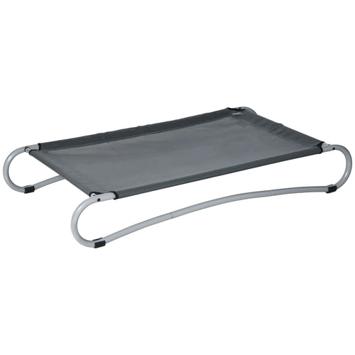 Elevated Dog Bed, Pet Cot, Steel Frame and Breathable Mesh Surface, for Extra Large Dogs, Indoor or Outdoor Use, Grey