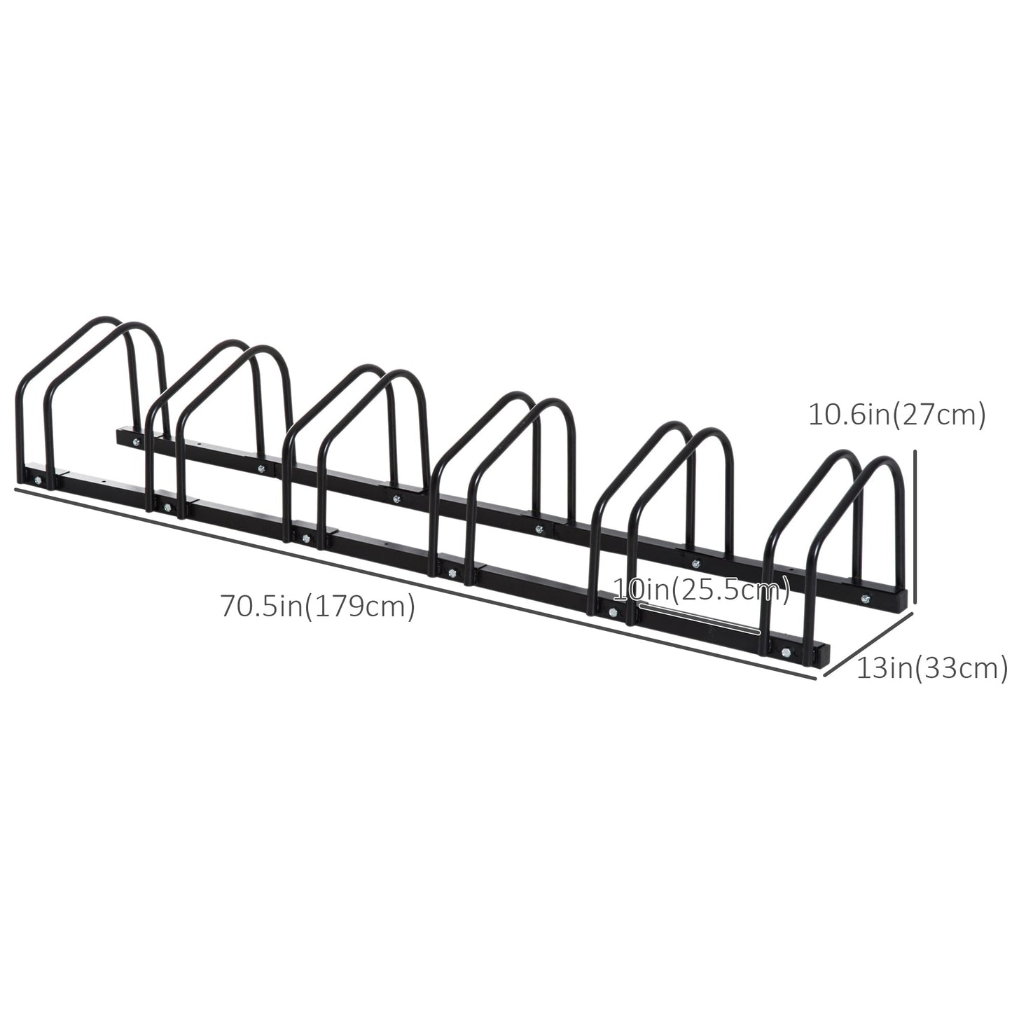 6-Bike Bicycle Floor Parking Rack Cycling Storage Stand Ground Mount Garage Organizer for Indoor and Outdoor Use Black Bike Parking Stands   at Gallery Canada