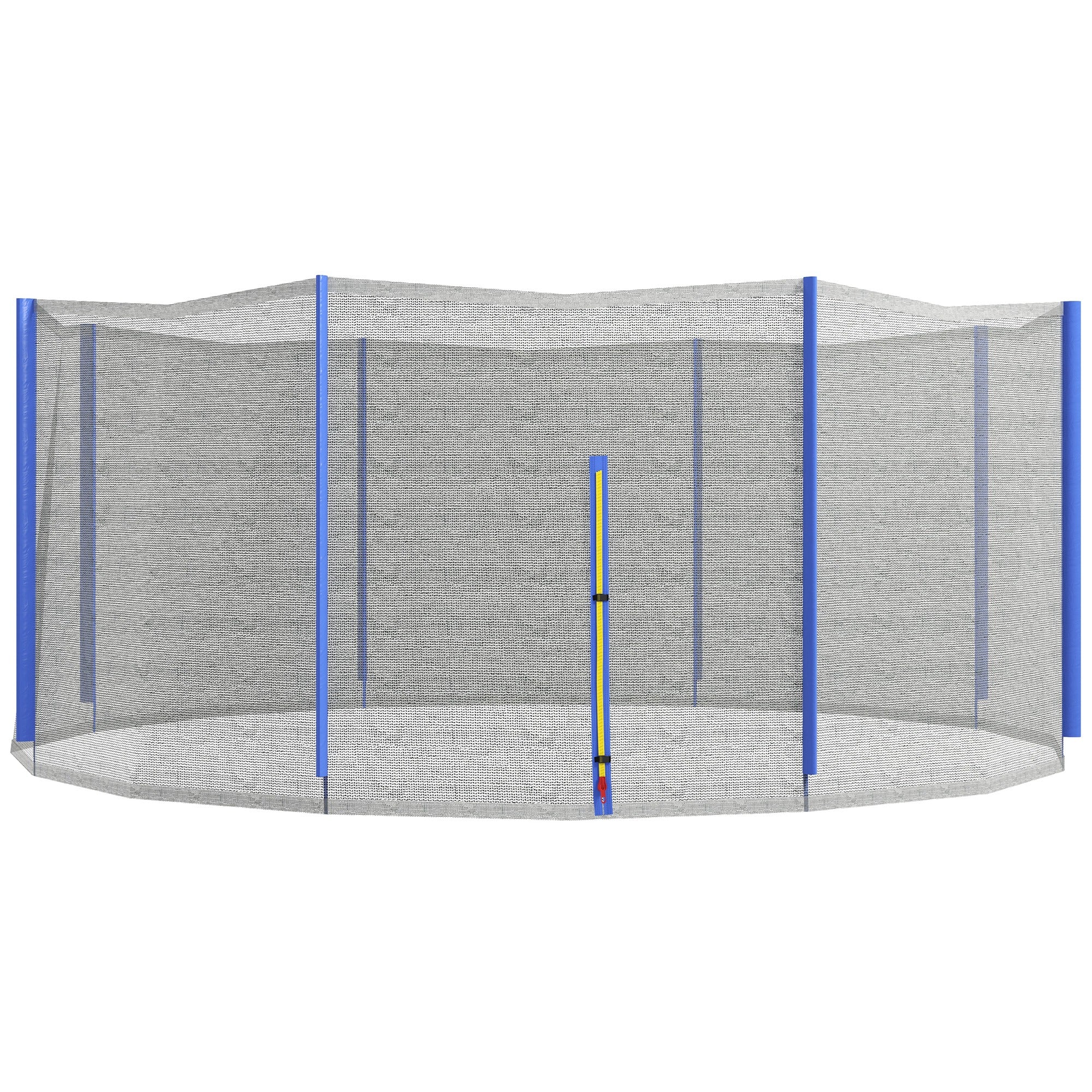 Weather-Resistant Trampoline Net for 14ft Round Trampoline, 8 Poles, Zippered Entrance, Blue and Black Trampolines Blue and Black  at Gallery Canada