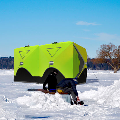 8-Person Insulated Ice Fishing Tent Shelter with Ventilation Windows and Carry Bag, for -22℉, Green Ice Fishing Tents   at Gallery Canada