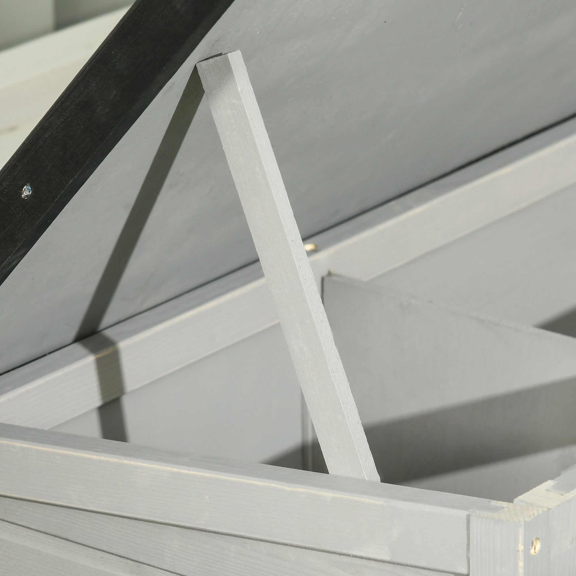 Wooden Rabbit Hutch with Openable Asphalt Roof, Tray, Grey Rabbit Hutch at Gallery Canada