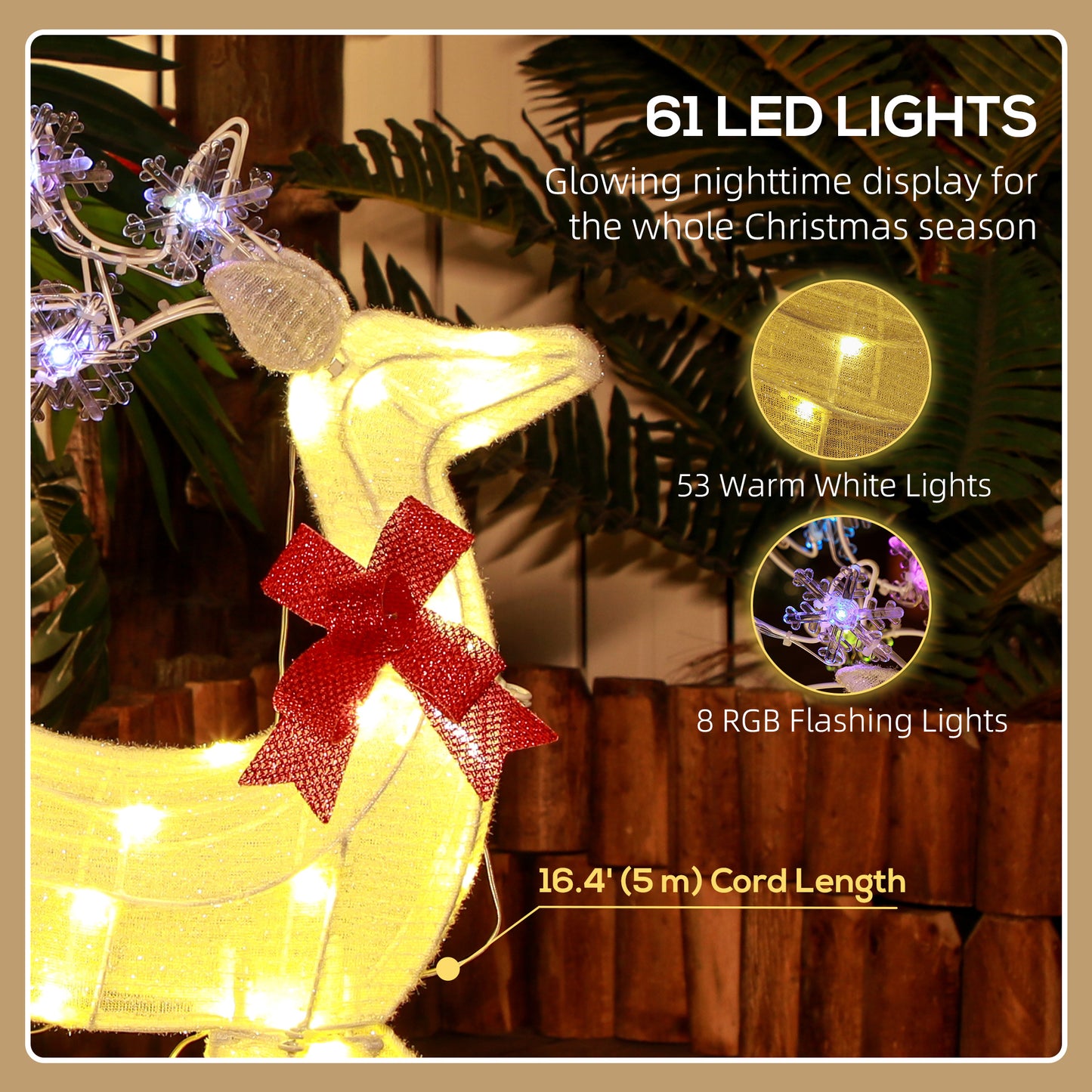 Light Up Reindeer Yard Decoration, Lighted Deer Christmas Decoration for Indoor, Outdoor, Garden, Lawn, White Christmas Deer Lights   at Gallery Canada