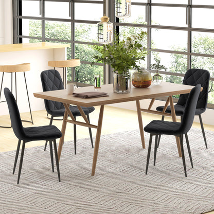 Dining Chairs Set of 4, Upholstered Dining Room Chairs with Steel Legs, Modern Kitchen Chair for Dining Room, Black Dining Chairs   at Gallery Canada