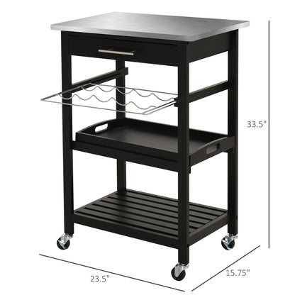 Room Essentials Portable Stainless Steel Top Kitchen Cart with Storage Drawer 3-Tier Kitchen Islands & Kitchen Carts   at Gallery Canada