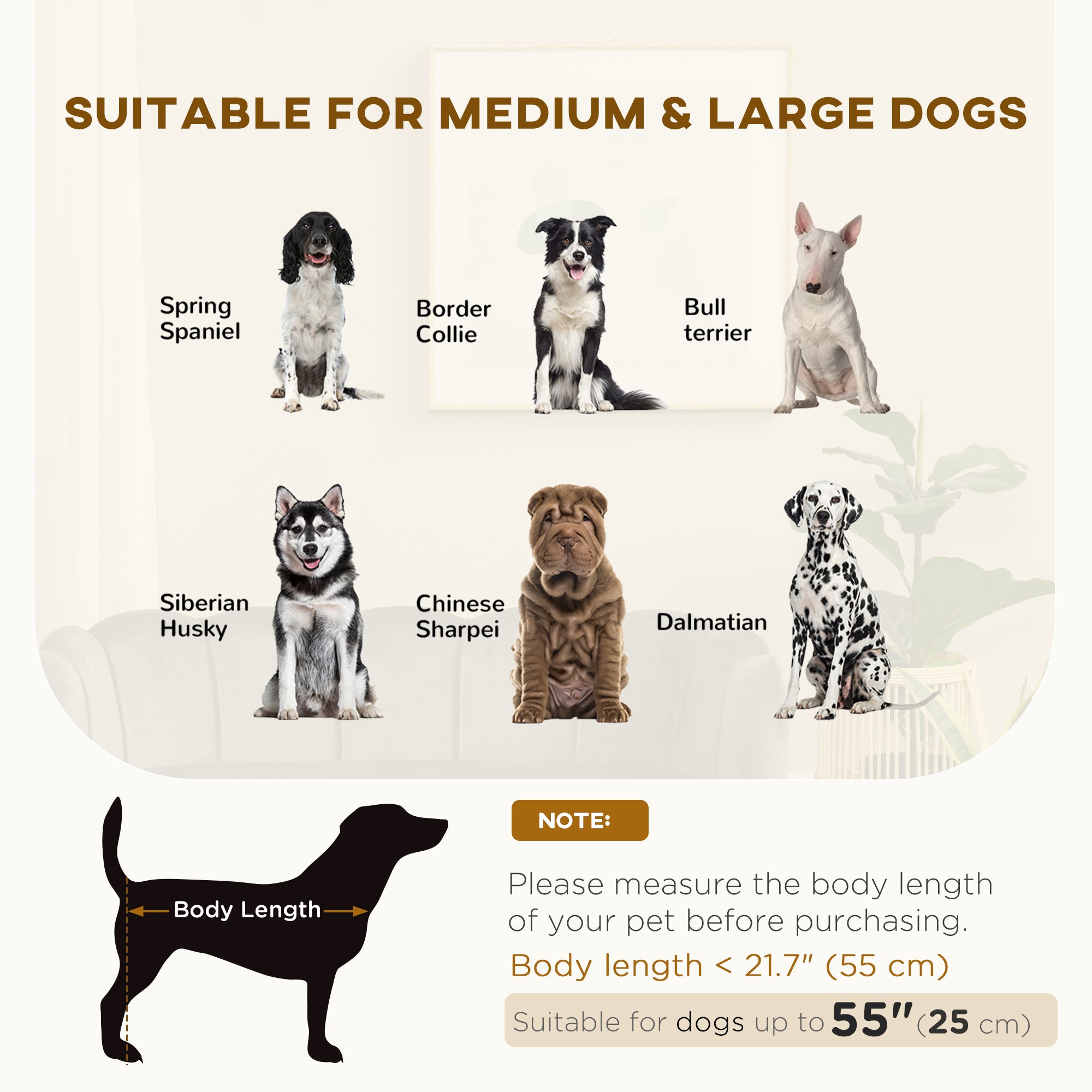 Dog Sofa with Removable Cushion Wood Legs for Medium and Large Dogs, Dark Grey Dog Sofas at Gallery Canada