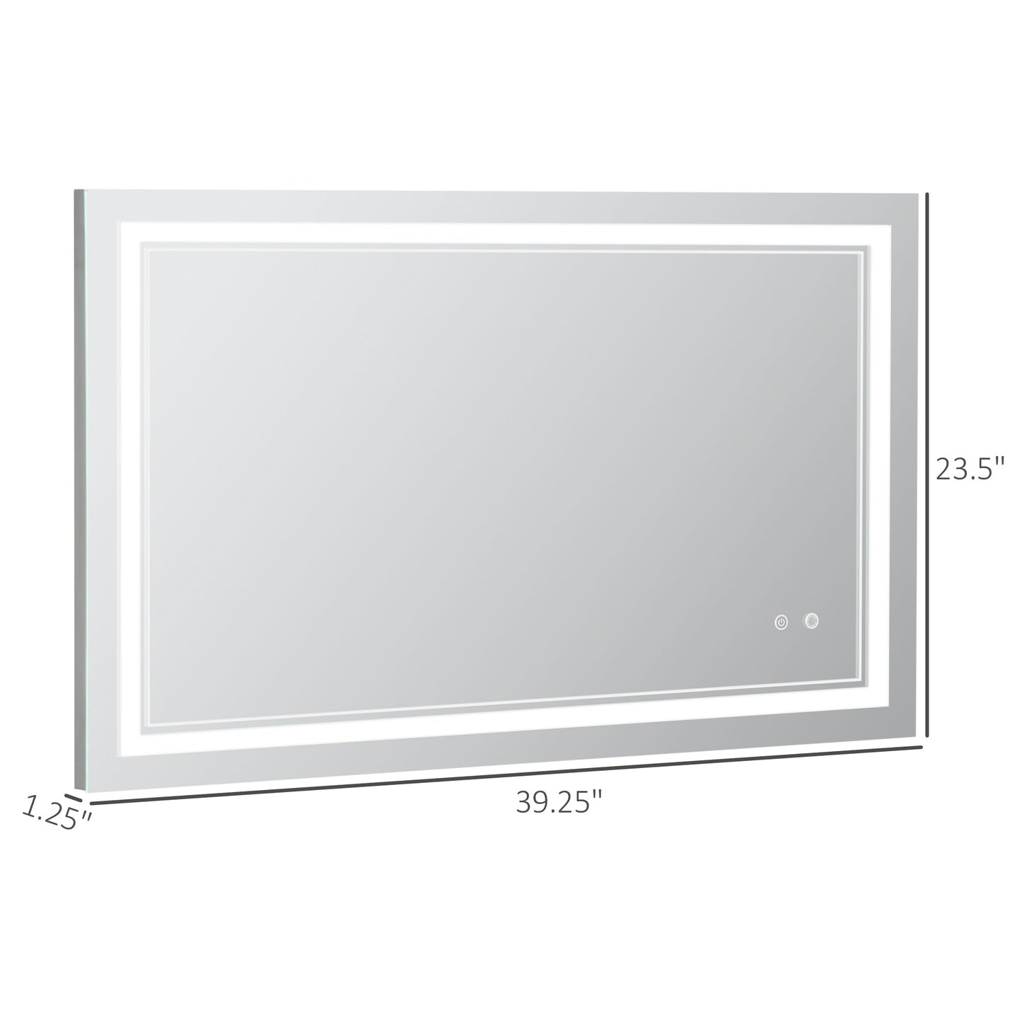 40" x 24" LED Bathroom Mirror, Dimmable Lighted Wall-Mounted Mirror, with 3 Colour, Smart Touch, Plug-in, Vertical or Horizontal Hanging Wall Mirrors   at Gallery Canada