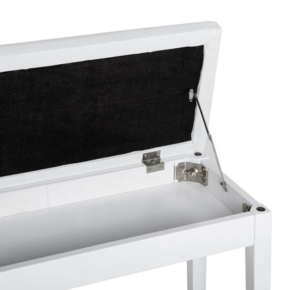 30" Padded Storage Piano Bench Artist Keyboard Seat Faux Leather (White) Piano Benches   at Gallery Canada