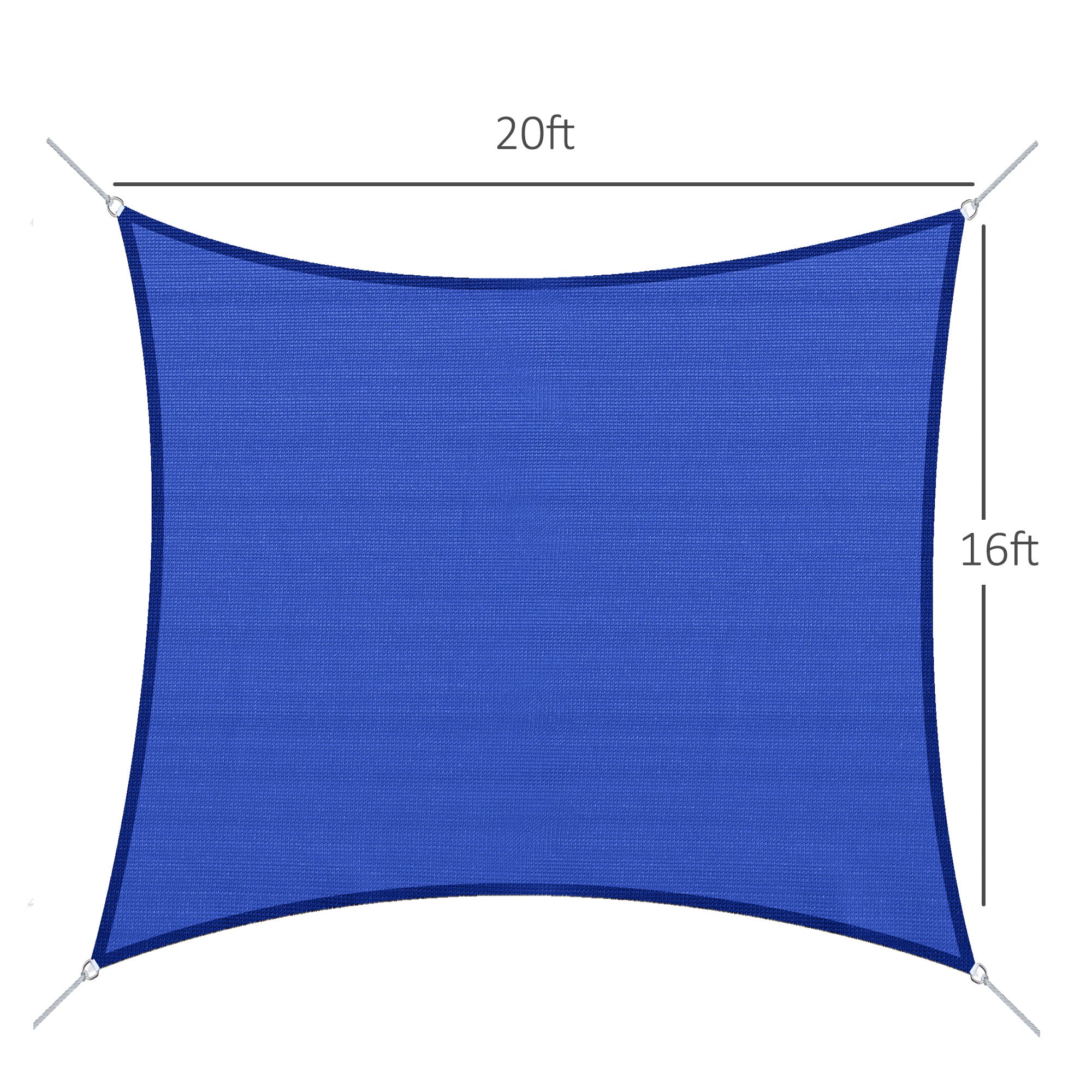 Rectangle 20'x 16' Sun Shade Sail Top Cover Fabric Outdoor Shelter Backyard Window Garden Carrying Bag Blue Shade Sails at Gallery Canada
