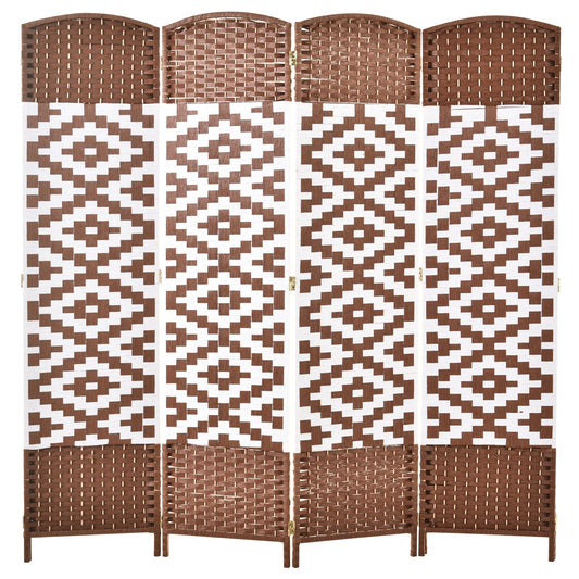 6FT 4-Panel Diamond Weave Folding Freestanding Room Divider Privacy Screen Indoor Accent Style Room Dividers Multi Colour  at Gallery Canada