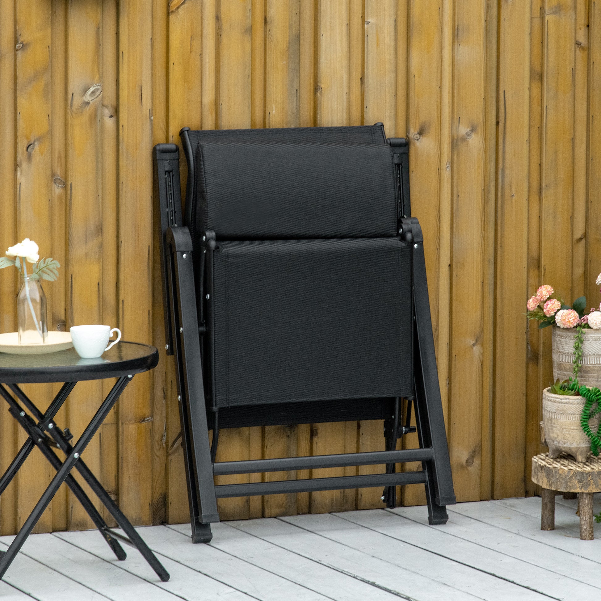 Zero Gravity Chair with Adjustable Backrest, Cushion, Black Lounger Chairs   at Gallery Canada