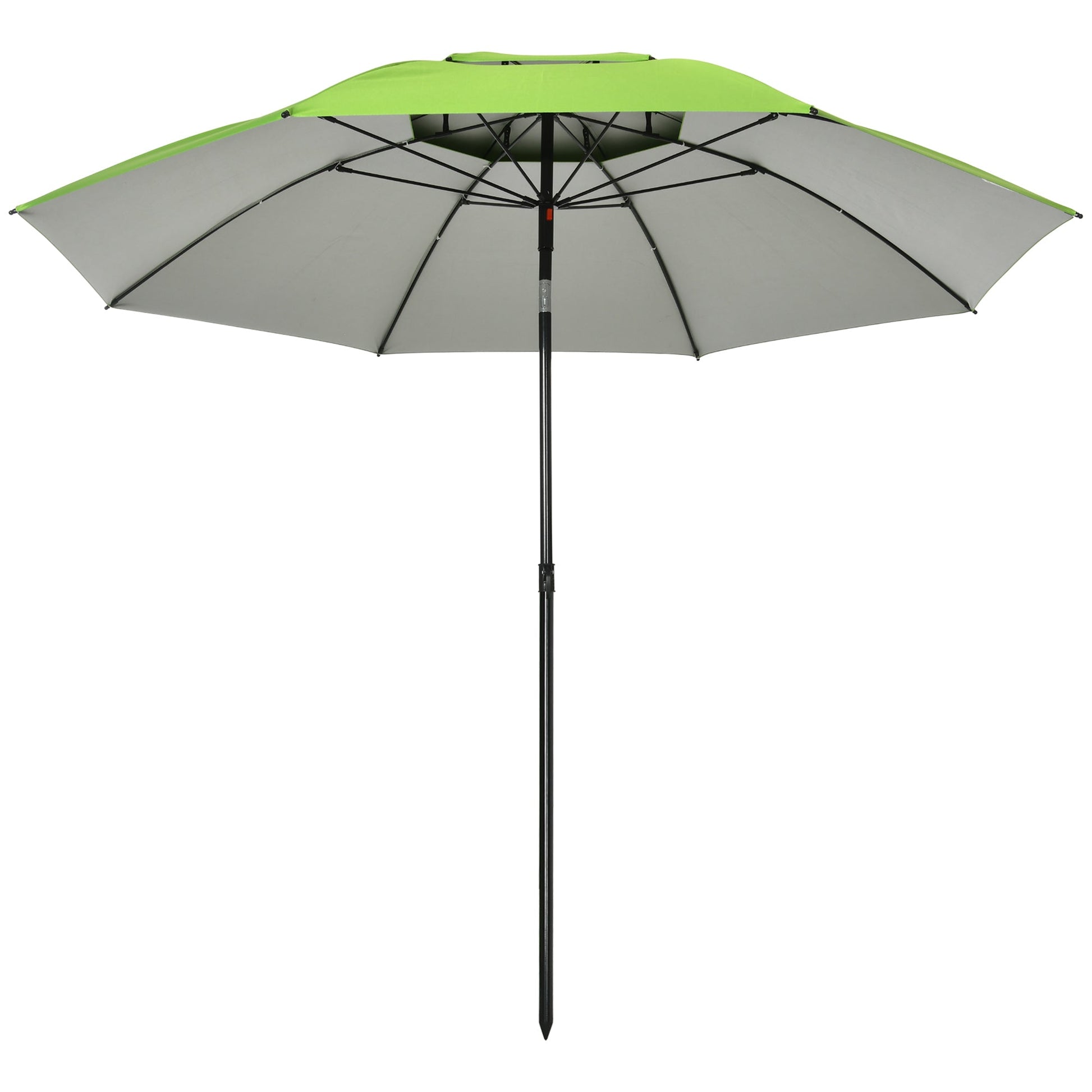 6.6ft Arced Beach Umbrella Angle Adjustable Patio Umbrella w/ Steel Frame, Carry Bag, UV30+ Outdoor Umbrella, Green Beach Umbrellas Green  at Gallery Canada