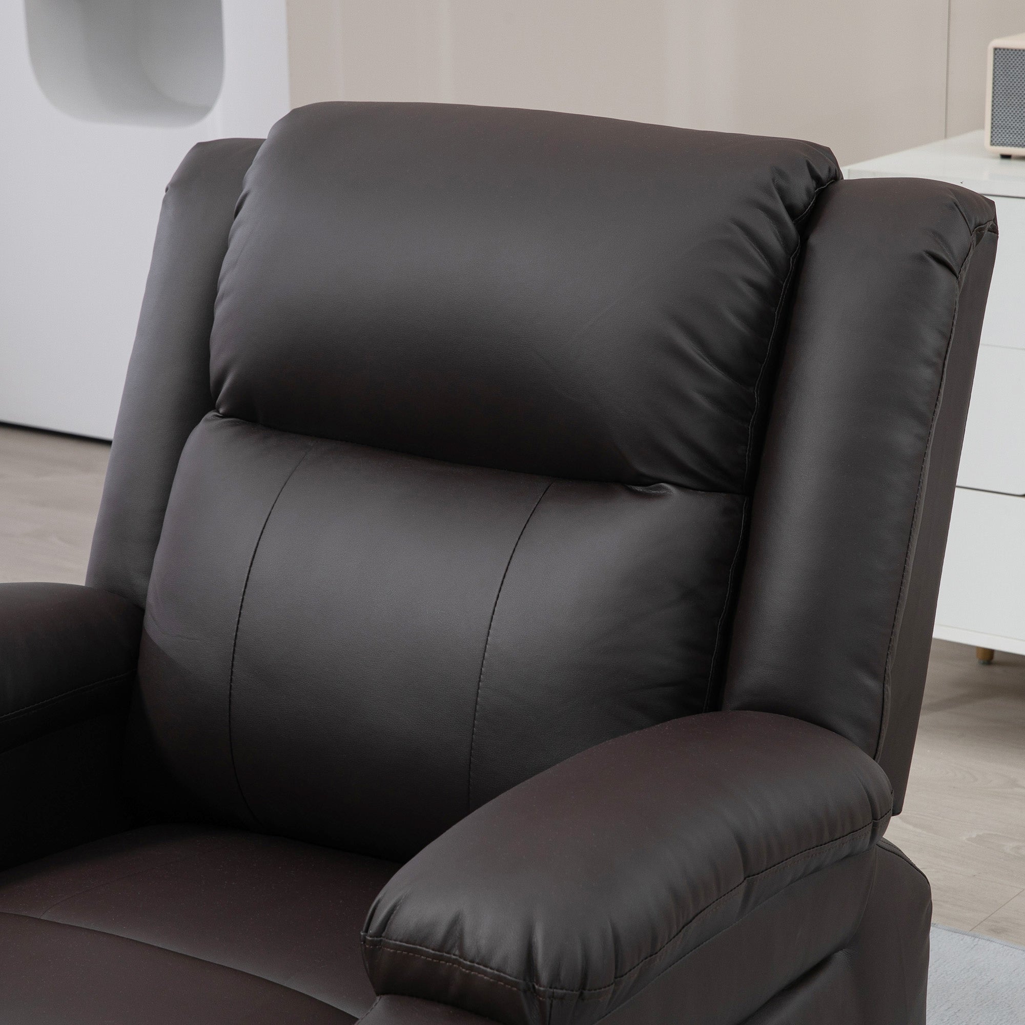 Lift Chair for Seniors, PU Leather Upholstered Electric Recliner Chair with Remote, Side Pockets, Quick Assembly, Brown Electric Power Lift Chairs at Gallery Canada