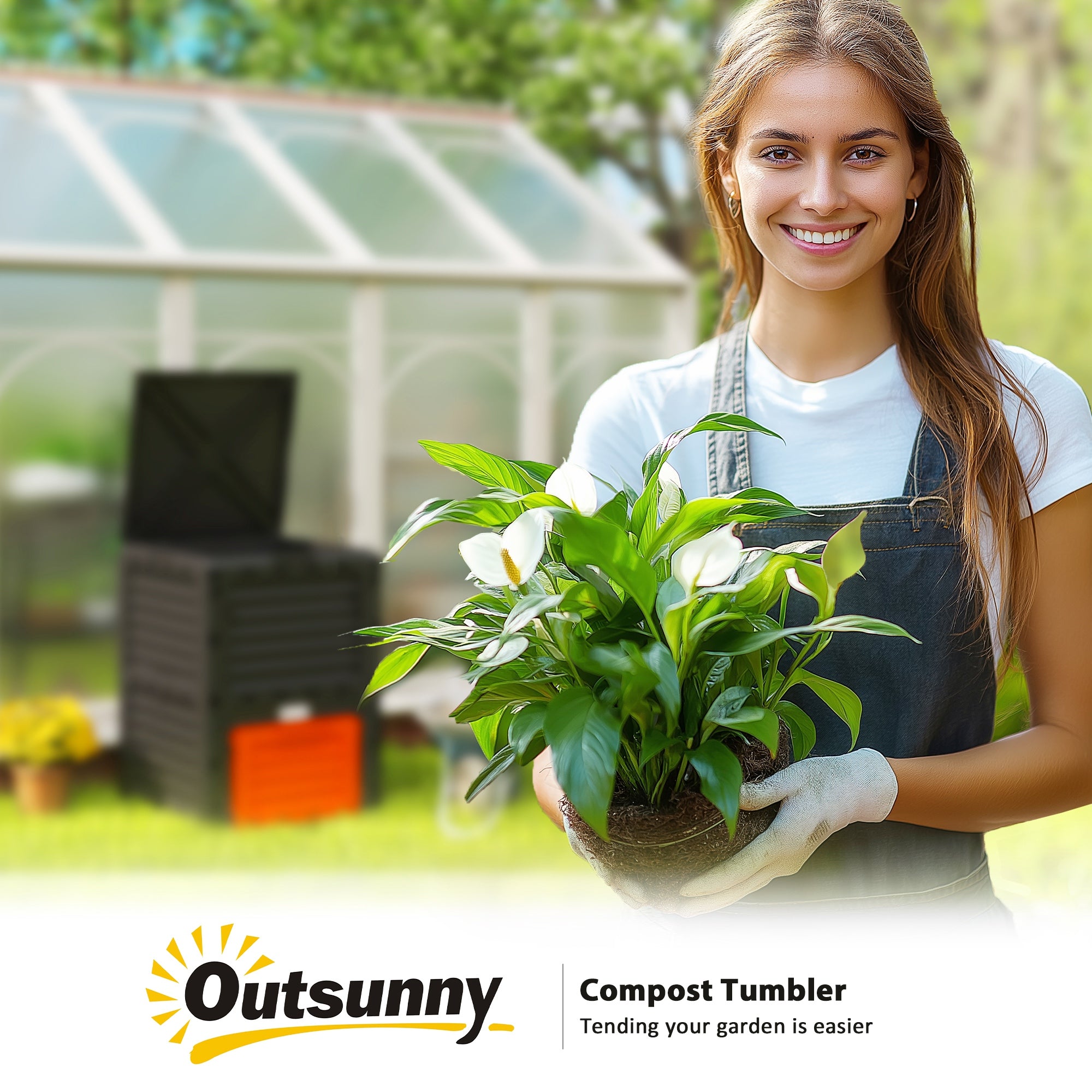 Outdoor Compost Bin Garden Container, Fast Creation of Fertile Soil Aerating Compost Box, 80 Gallon, Orange Outdoor Compost Bin at Gallery Canada