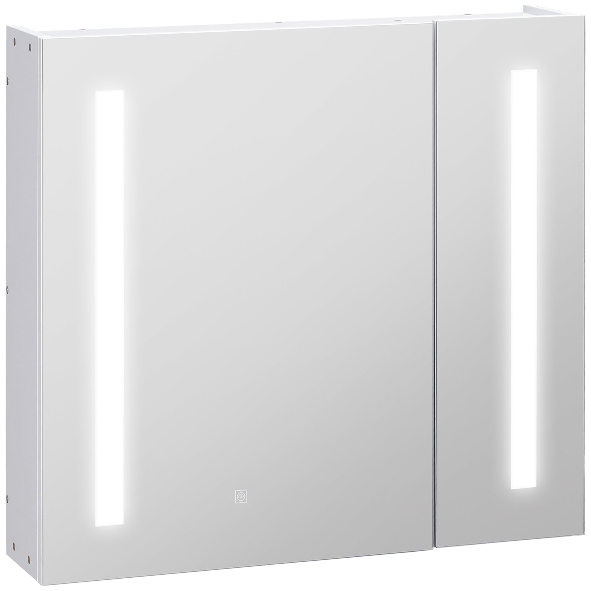 Illuminated Bathroom Mirror Cabinet 650 X 700Hmm LED Bathroom Mirror with Lights Touch Switch, Adjustable Shelf, USB Charge, White Mirror Medicine Cabinets   at Gallery Canada