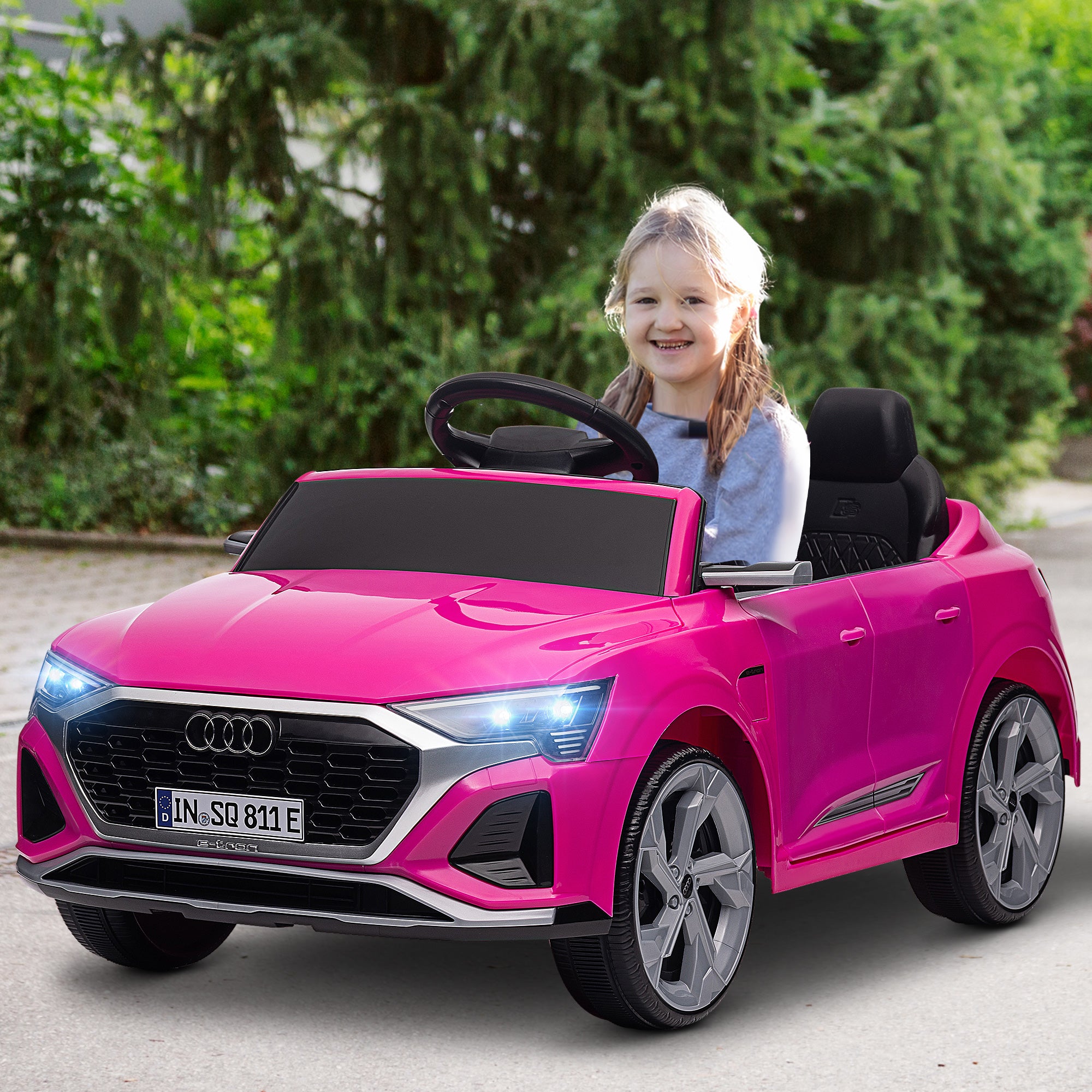 12V Battery Powered Kids Electric Car, Audi Q8 etron Sportback Licensed Ride on Car w/ Remote Control, Pink Electric Toy Cars   at Gallery Canada