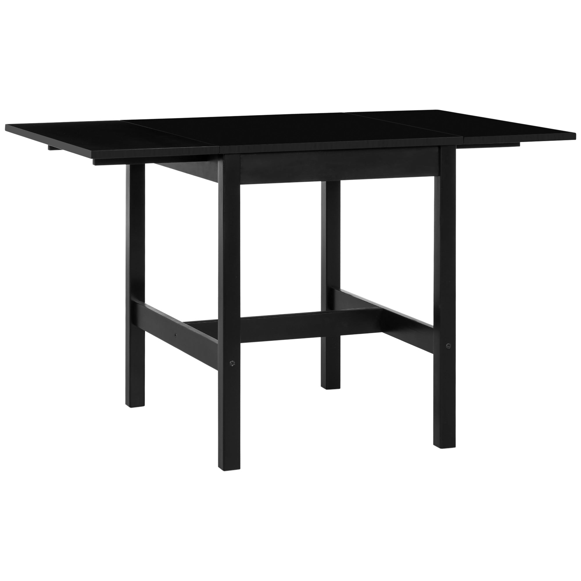 Foldable Solid Wood Dining Table, Drop Leaf Table for Small Spaces, Folding Table for Kitchen, Dining Room, Black Bar Tables & Dining Tables Black  at Gallery Canada