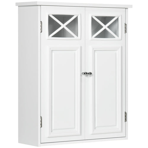 Bathroom Wall Cabinet, Medicine Cabinet, Over Toilet Storage Cabinet with Adjustable Shelf for Hallway, Living Room, White