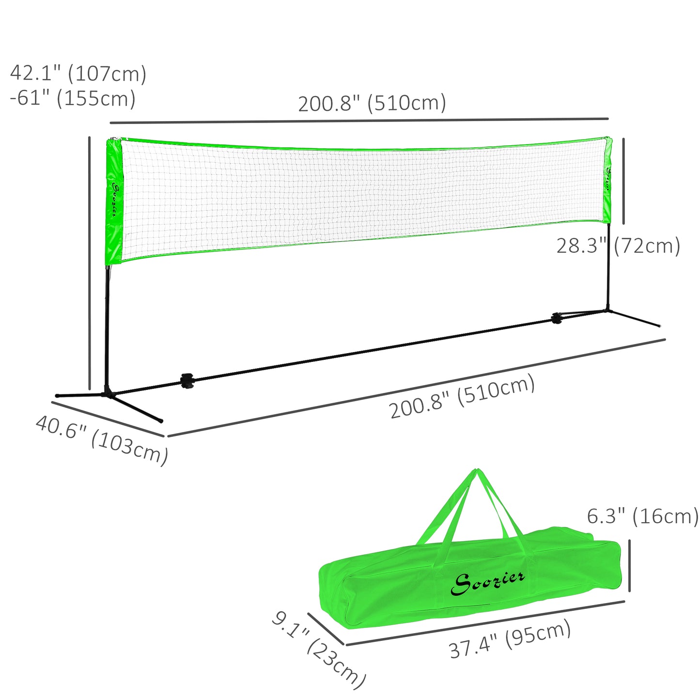 Portable Badminton Set, Pickleball Volleyball Net with 3 Shuttlecocks, 4 Rackets, for Indoor Outdoor, Beach, Backyard Badminton   at Gallery Canada