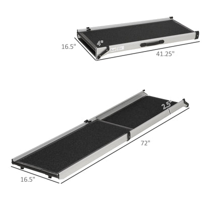 72-Inch Portable Folding Dog Ramp for Cars, Trucks, SUVs, Non-Slip Pet Ramp for Large Dogs, Aluminum Frame for up to 198 LBS Dog Stairs   at Gallery Canada