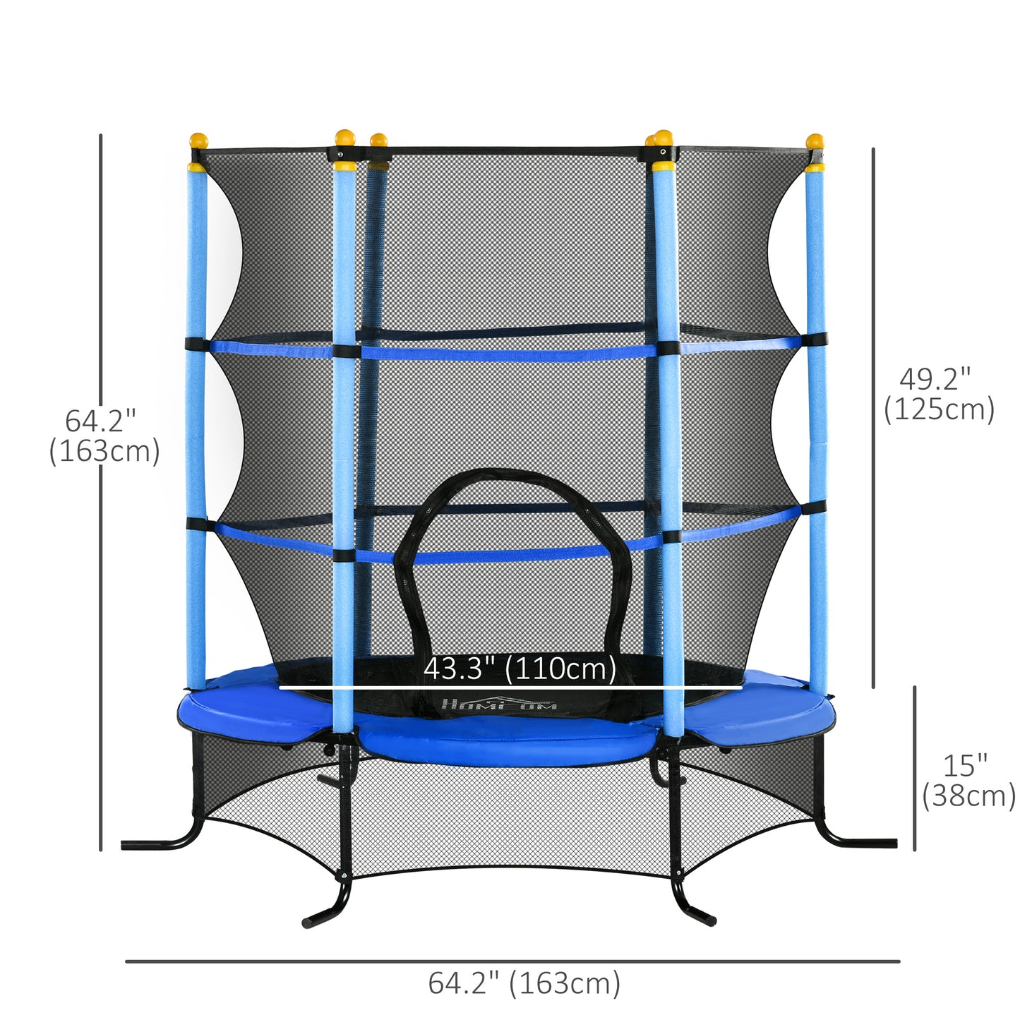 5Ft Trampoline for Kids with Safety Enclosure Net, for 3-10 Years, Blue Trampolines   at Gallery Canada