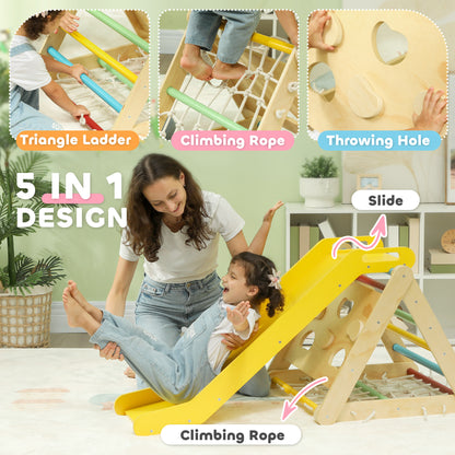 5 in 1 Pikler Triangle Set with Slide, Sandbags, for 18-48 Months Baby Gym & Playmats   at Gallery Canada