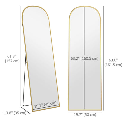 Arched Standing Mirror, 64" x 20" Full Length Mirror, Free Standing or Wall Mounted for Living Room, Bedroom, Gold Full Length Mirrors   at Gallery Canada