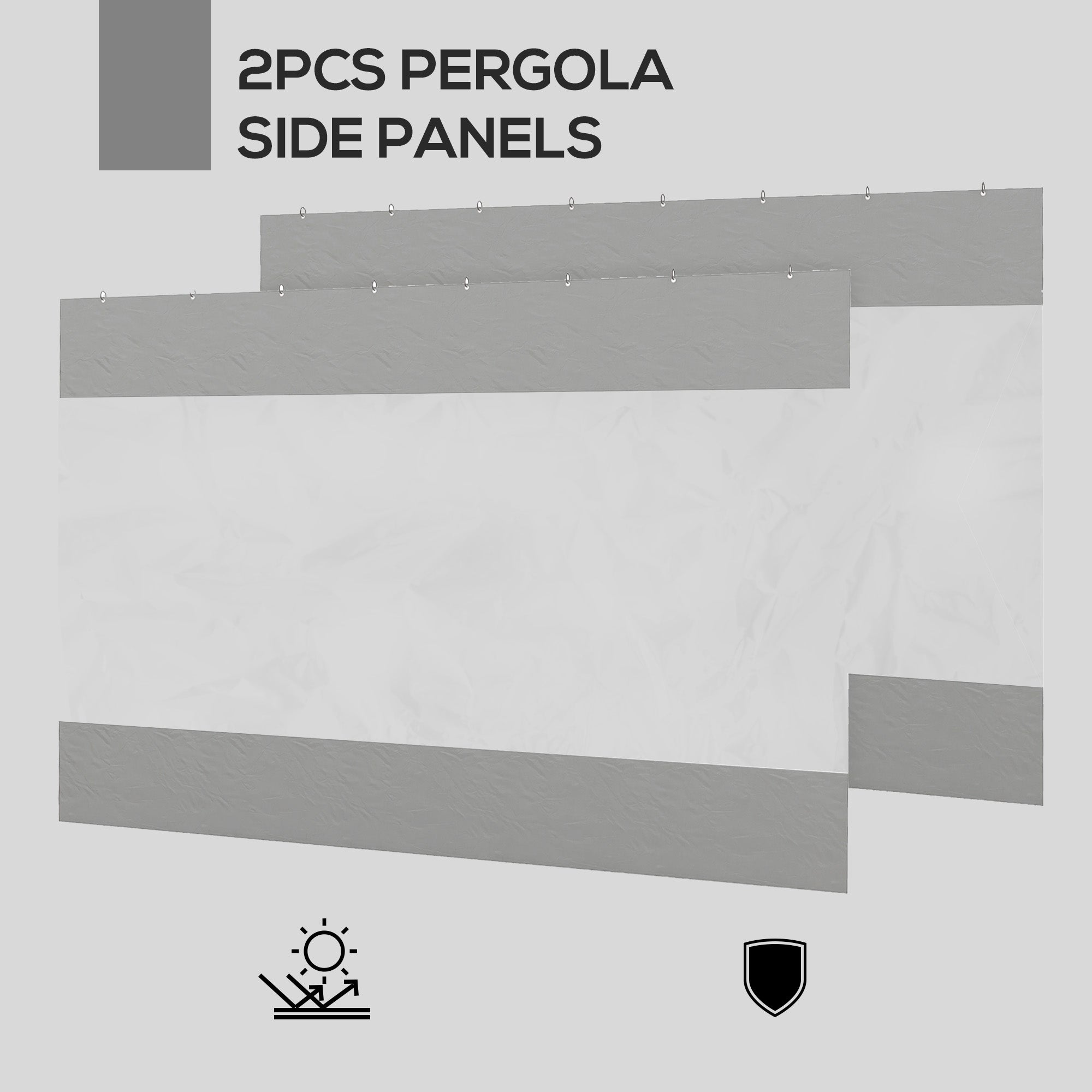 Pergola Gazebo Curtains for 10' x 10' Pergola, 2 Pack Side Panels Replacement with Large Windows and Zipped Doors Gazebo Sidewalls at Gallery Canada