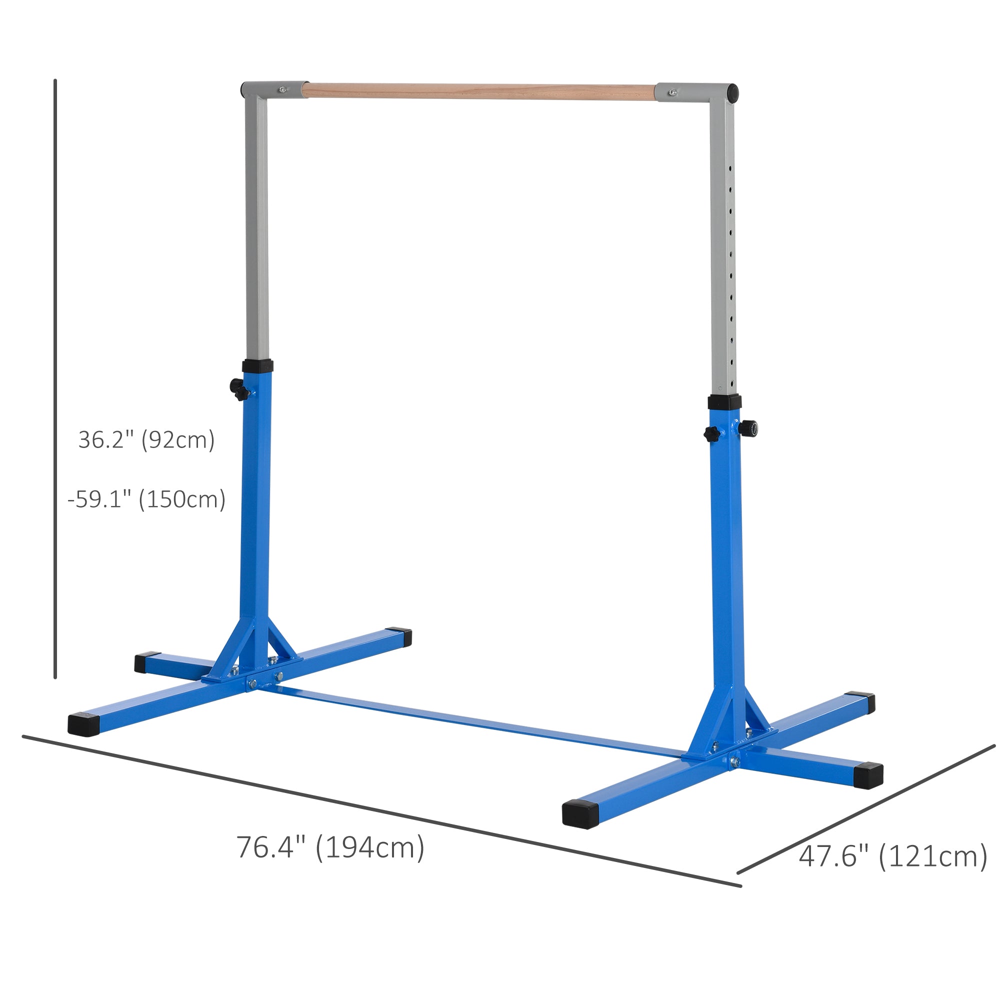 Professional Gymnastics Bar for Kids, Toddler Home Gymnastics Equipment with 13-level Adjustable Height, Blue Baby Gym & Playmats at Gallery Canada
