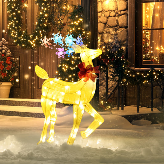 Light Up Reindeer Yard Decoration, Lighted Deer Christmas Decoration for Indoor, Outdoor, Garden, Lawn, White Christmas Deer Lights   at Gallery Canada