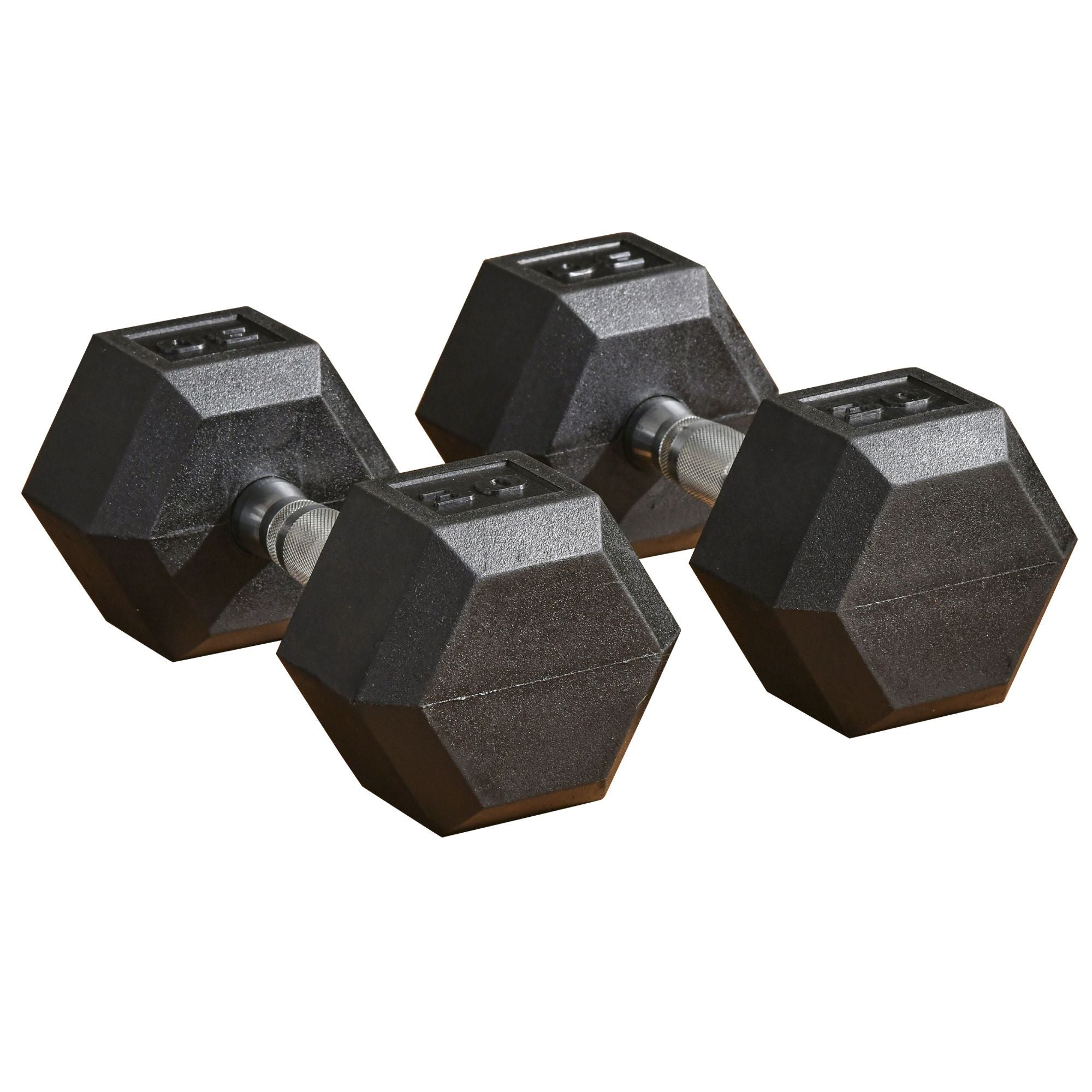 Rubber Dumbbells Weight Set, Total 60lbs(30lbs Each) Dumbbell Hand Weight for Body Fitness Training for Home Office Gym, Black Dumbbells & Barbells Black  at Gallery Canada